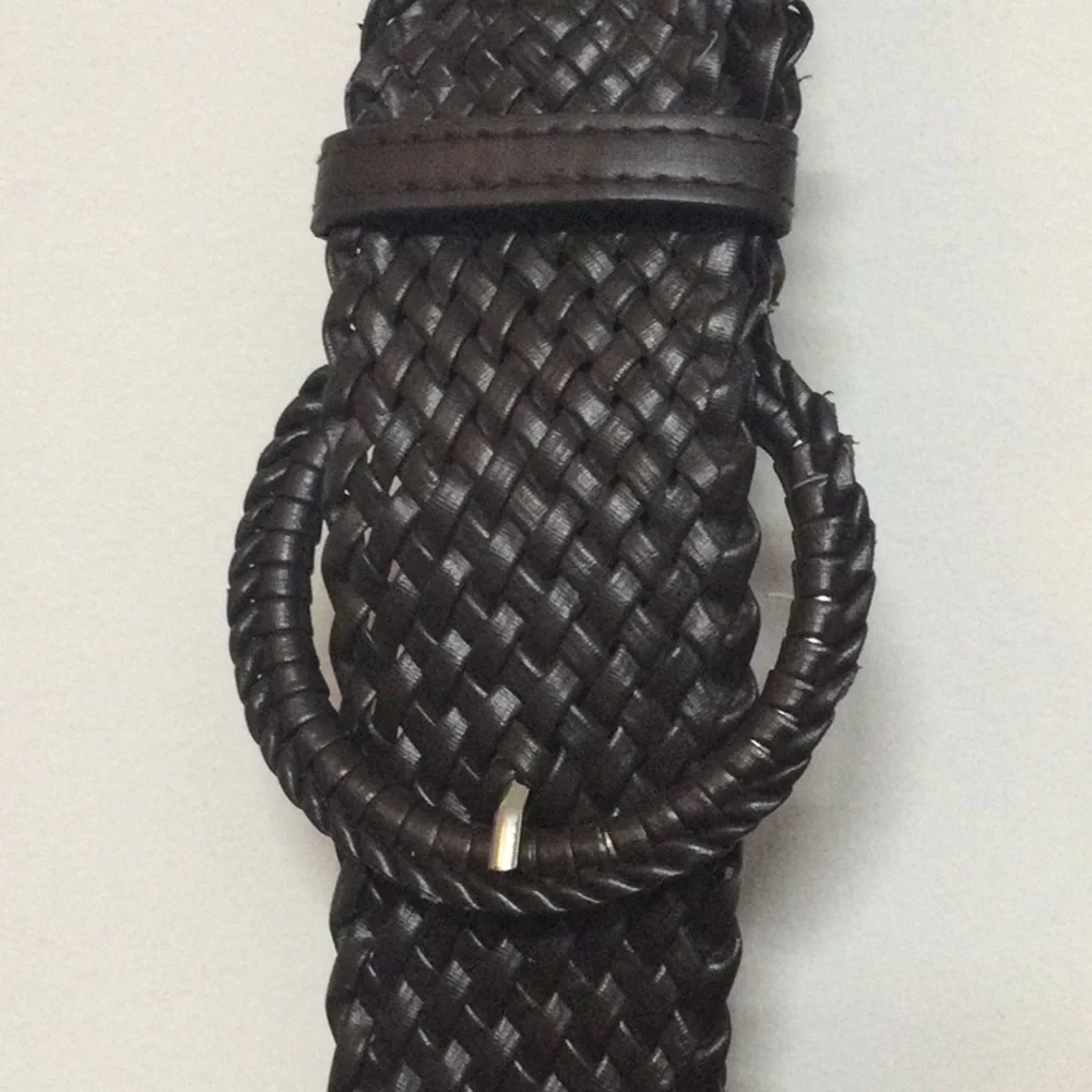 🌞 Weaved braided Belt 2” wide 39” long dark brown unisex one size up to 39”